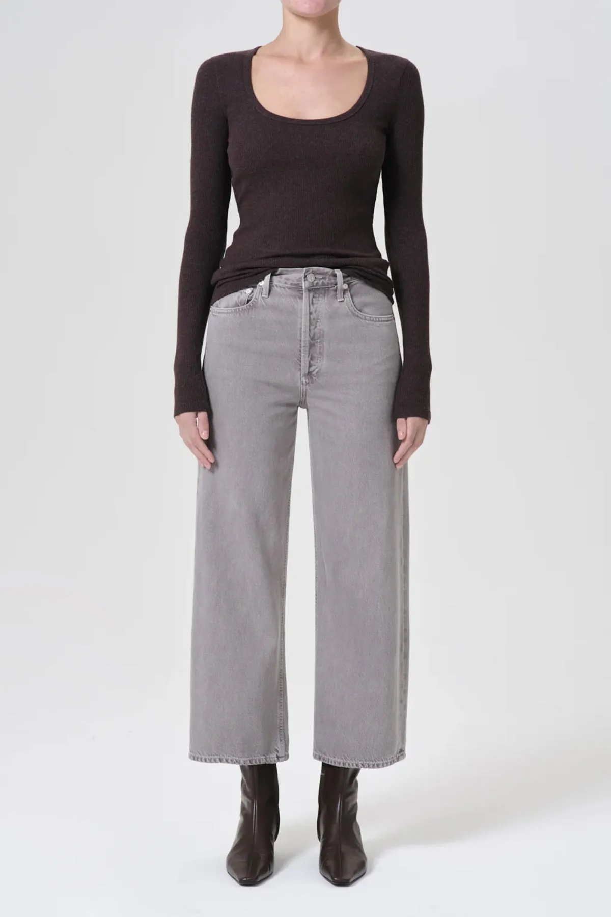 Ren High-Rise Wide-Leg Jean in Owl