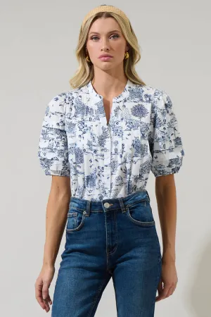 Renzo Toile Belraj Court Button Down Top