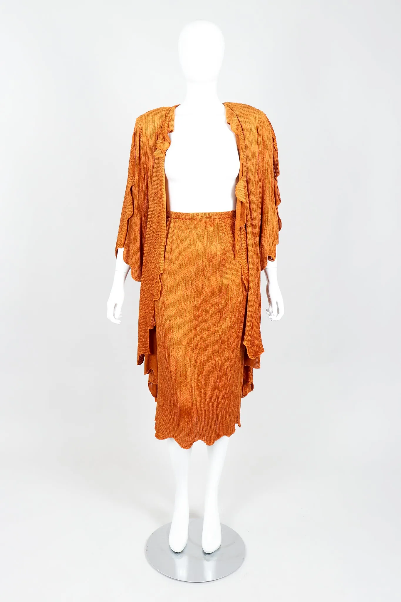 Ribbed Chenille Belted Jacket & Skirt Set