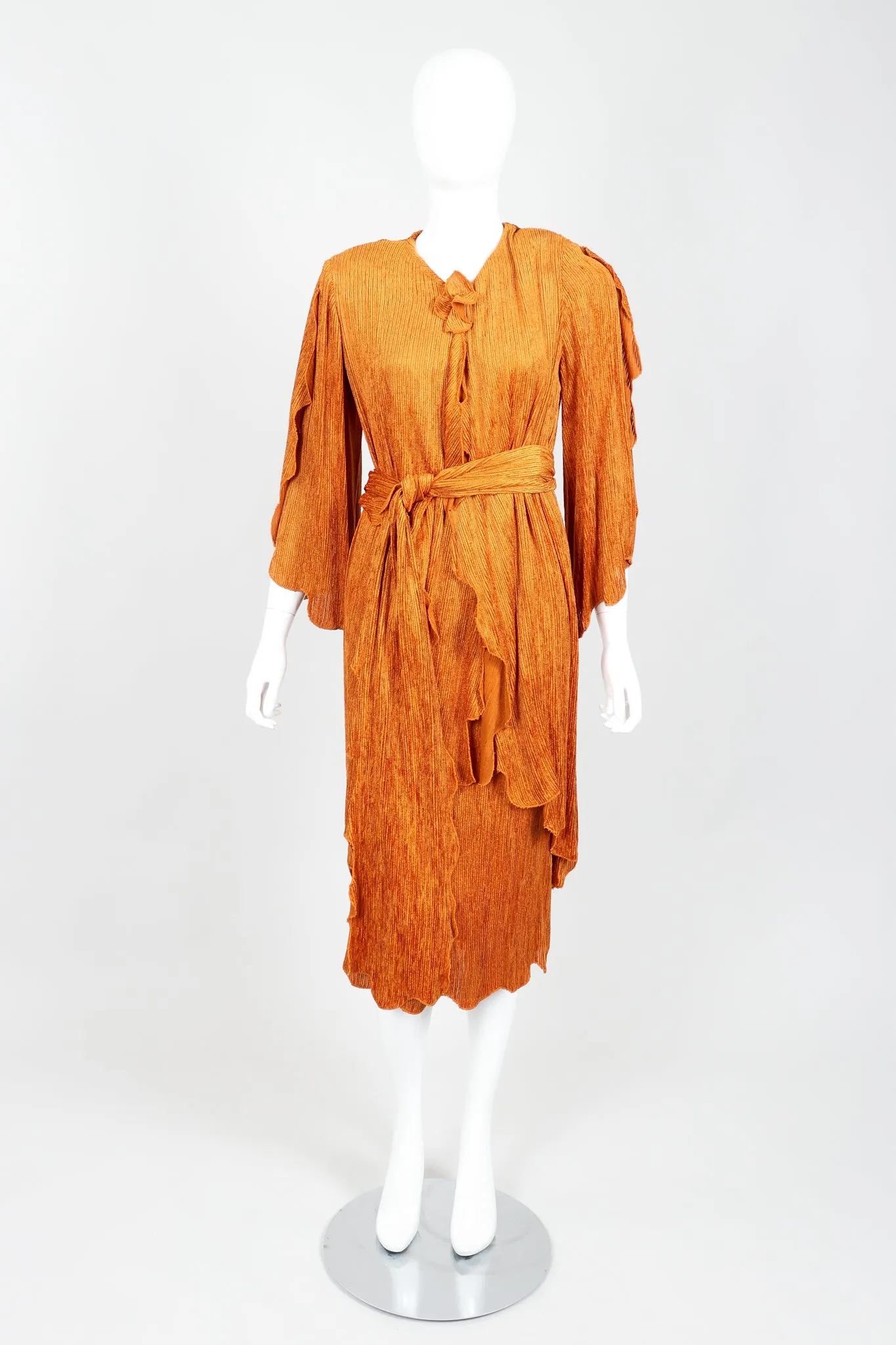 Ribbed Chenille Belted Jacket & Skirt Set