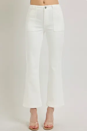 Risen Jeans High Rise Ankle Flare Patch Pocket Pants