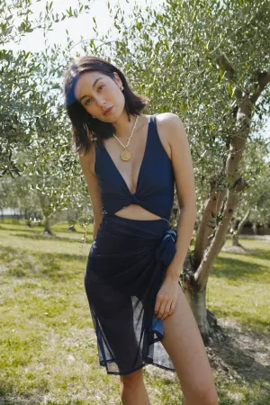 Riviera Mesh Sarong - Riad Navy