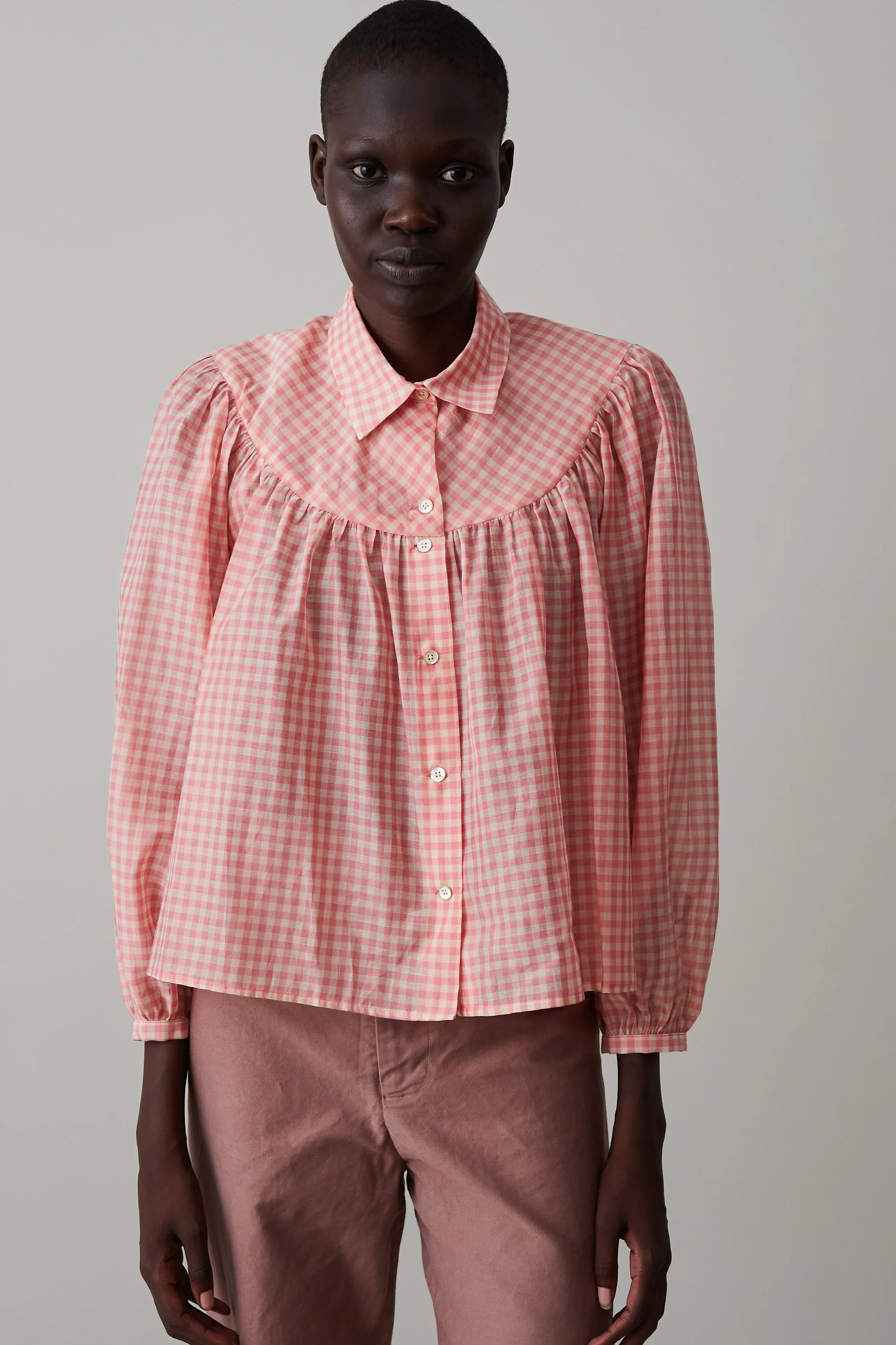 ROBERTA SHIRT | PINK HOP GINGHAM