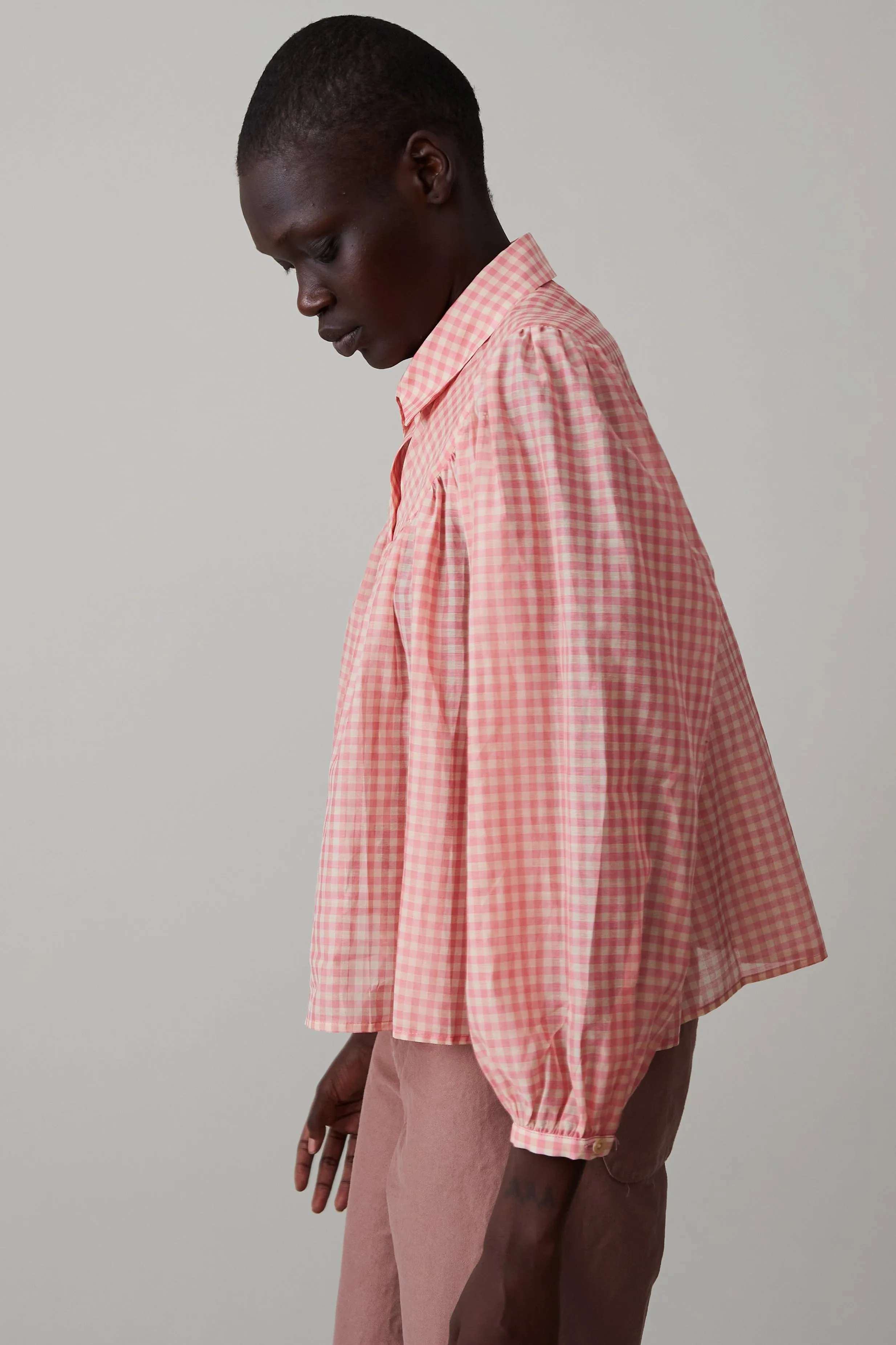 ROBERTA SHIRT | PINK HOP GINGHAM
