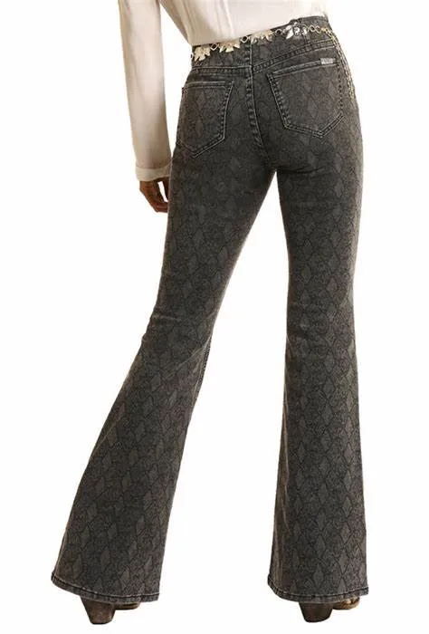 Rock N Roll Snake Print Bargain Bells Flare Pants
