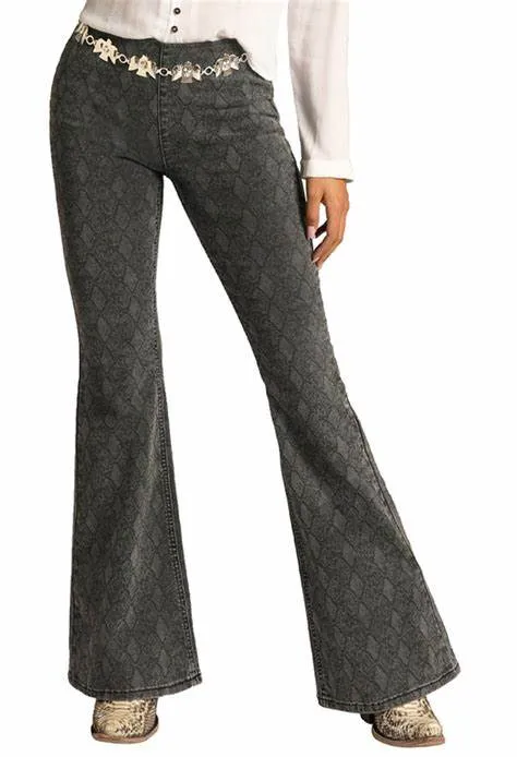 Rock N Roll Snake Print Bargain Bells Flare Pants