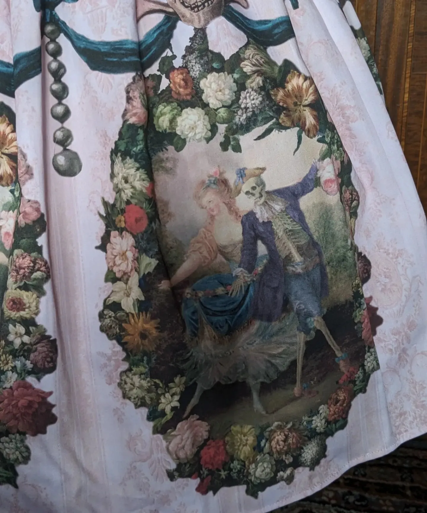 Rococo Dance Macabre Dress - Black, pink, blue