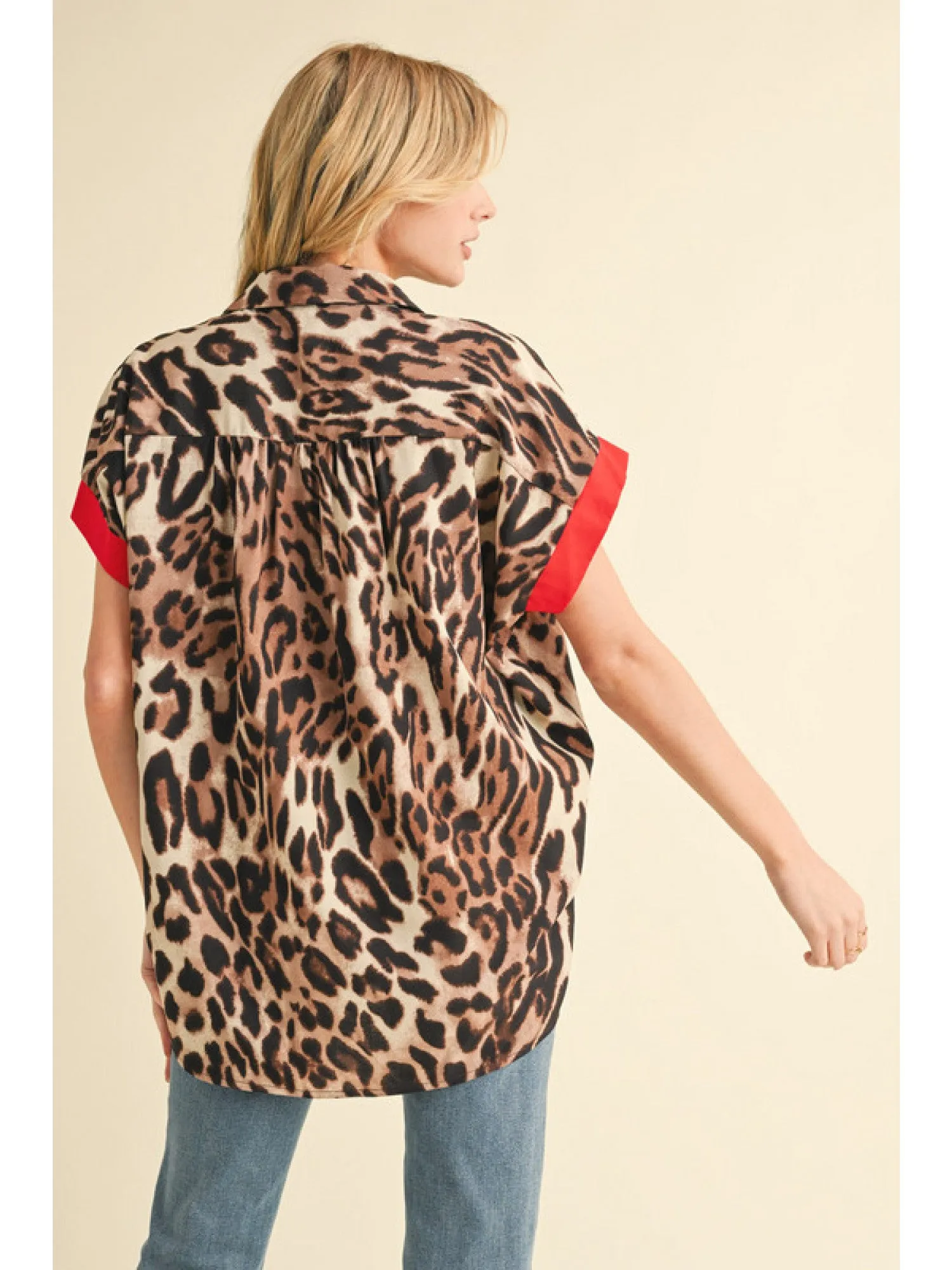 Rosa Red Leopard Blouse