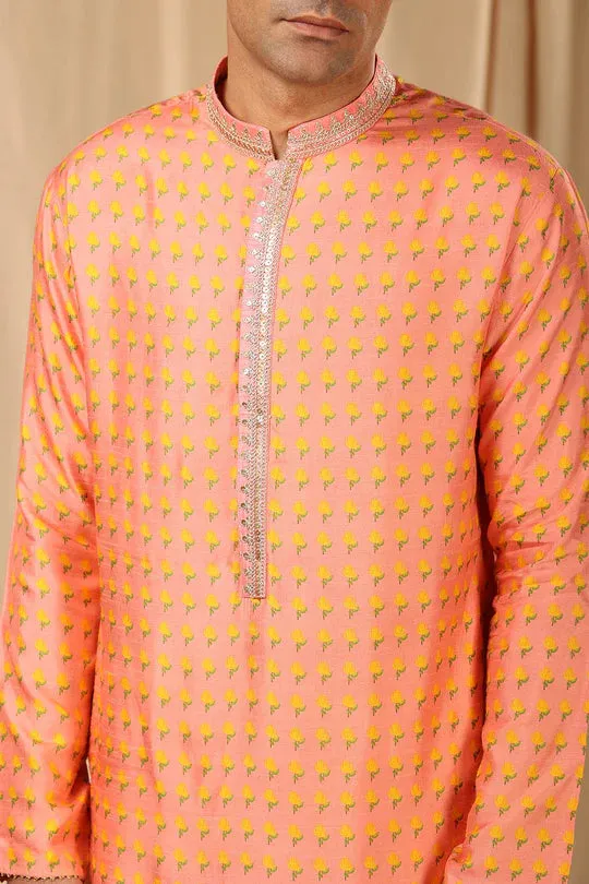 Rosepink Wallflower Kurta With Pants
