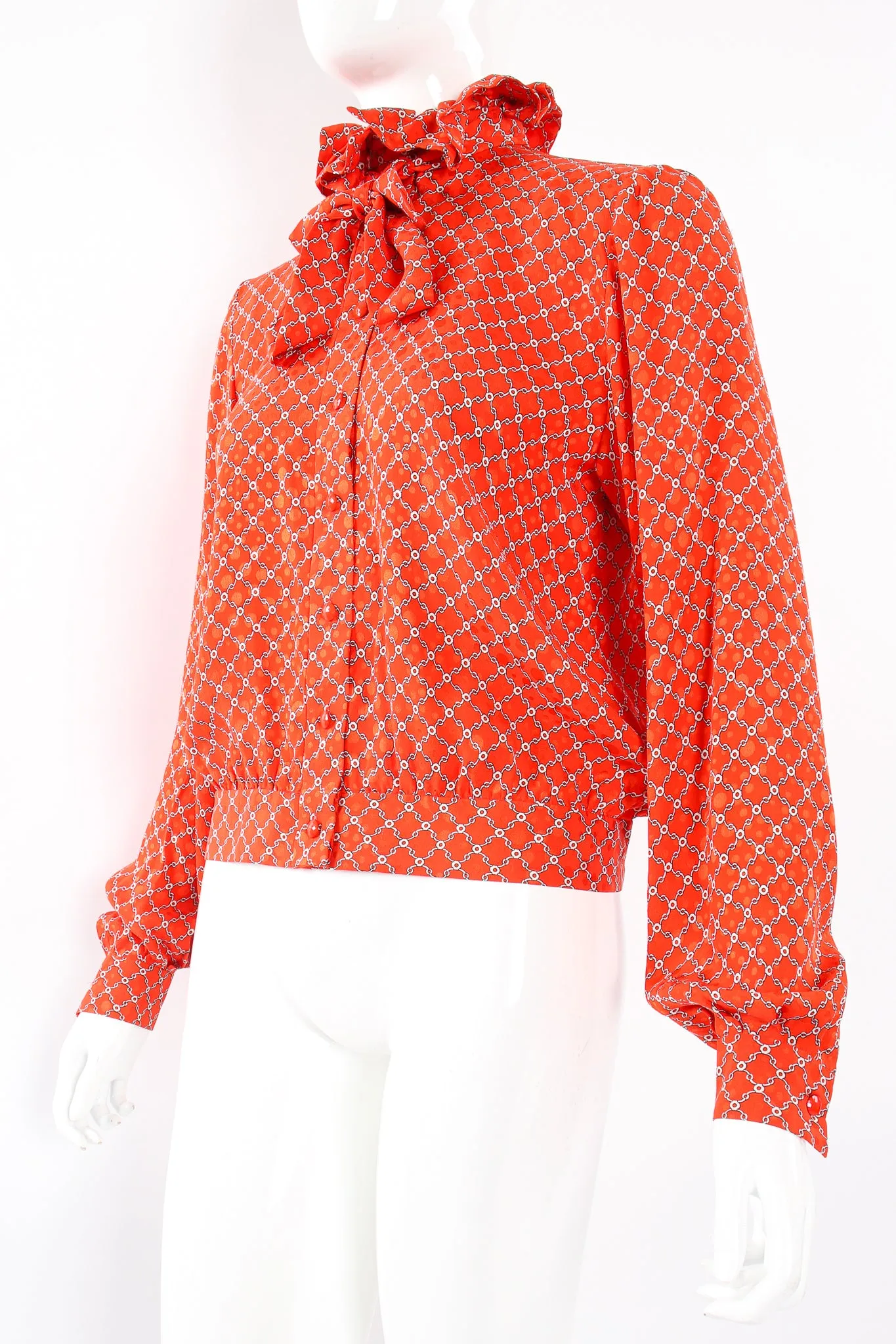 Ruffle Collar Silk Blouse