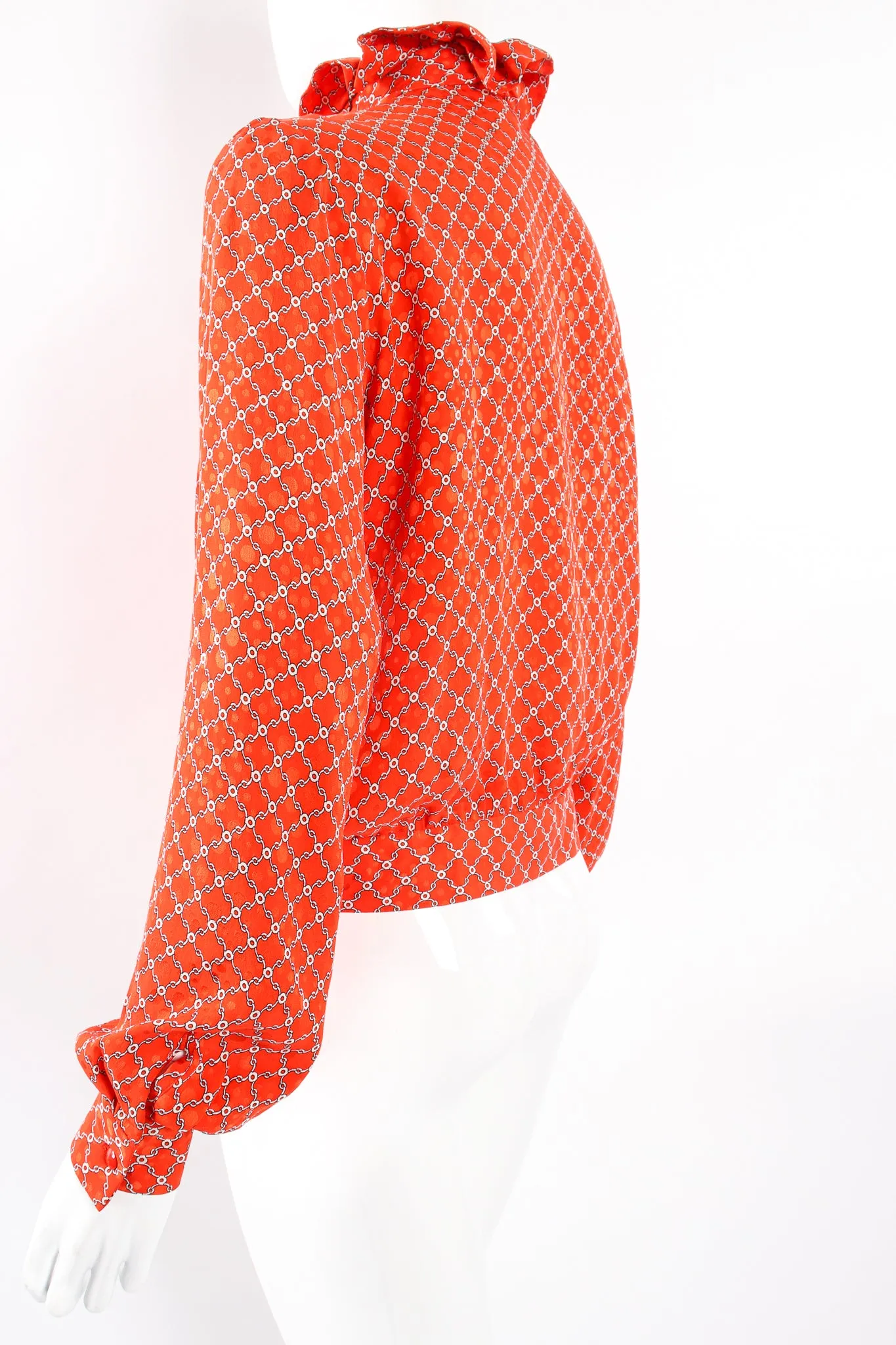 Ruffle Collar Silk Blouse