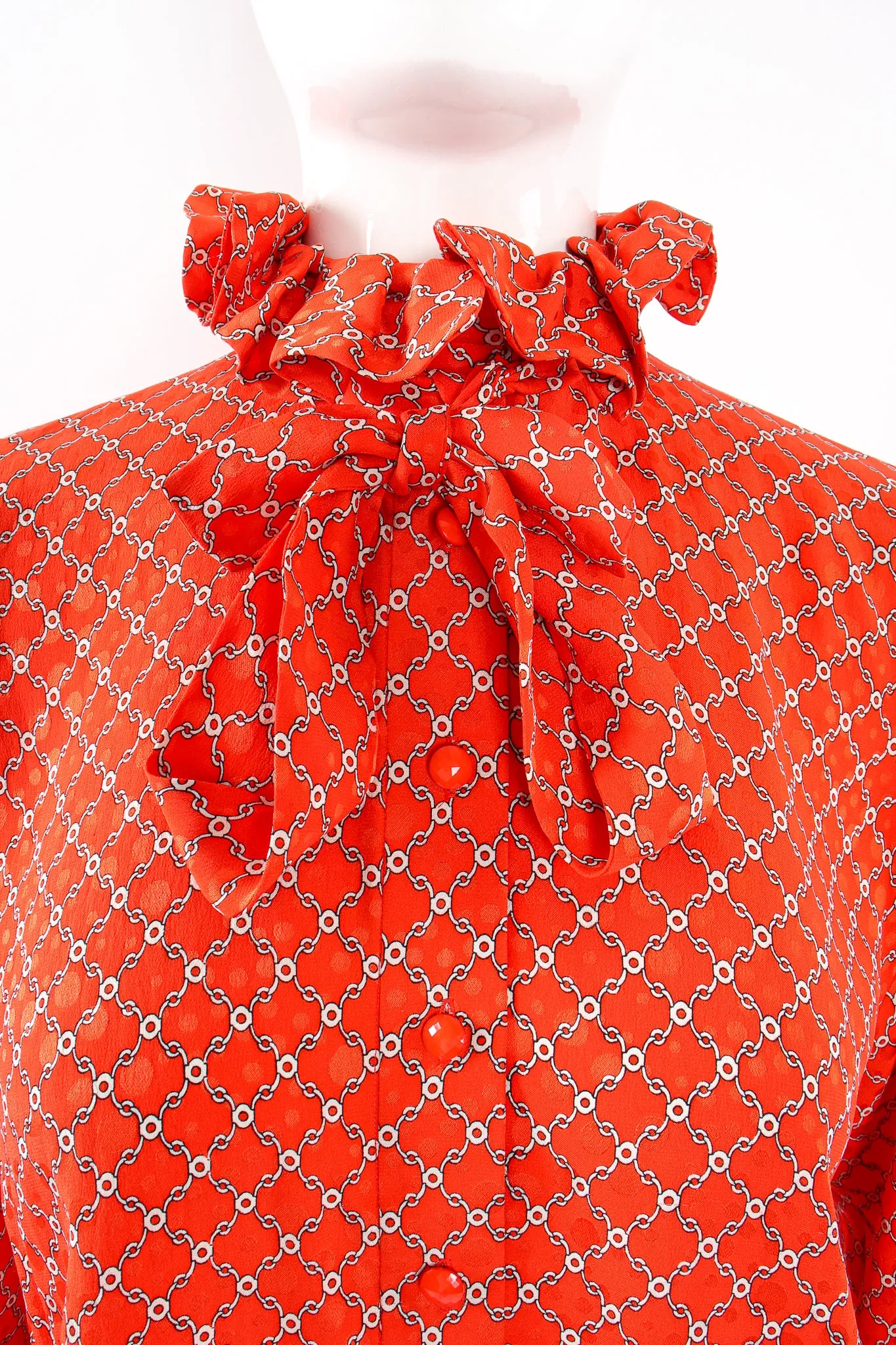 Ruffle Collar Silk Blouse