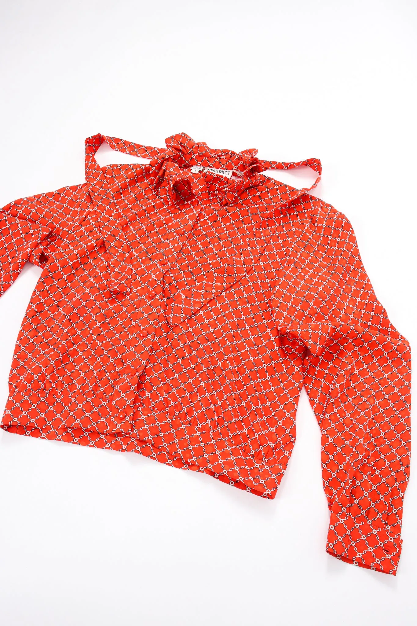 Ruffle Collar Silk Blouse