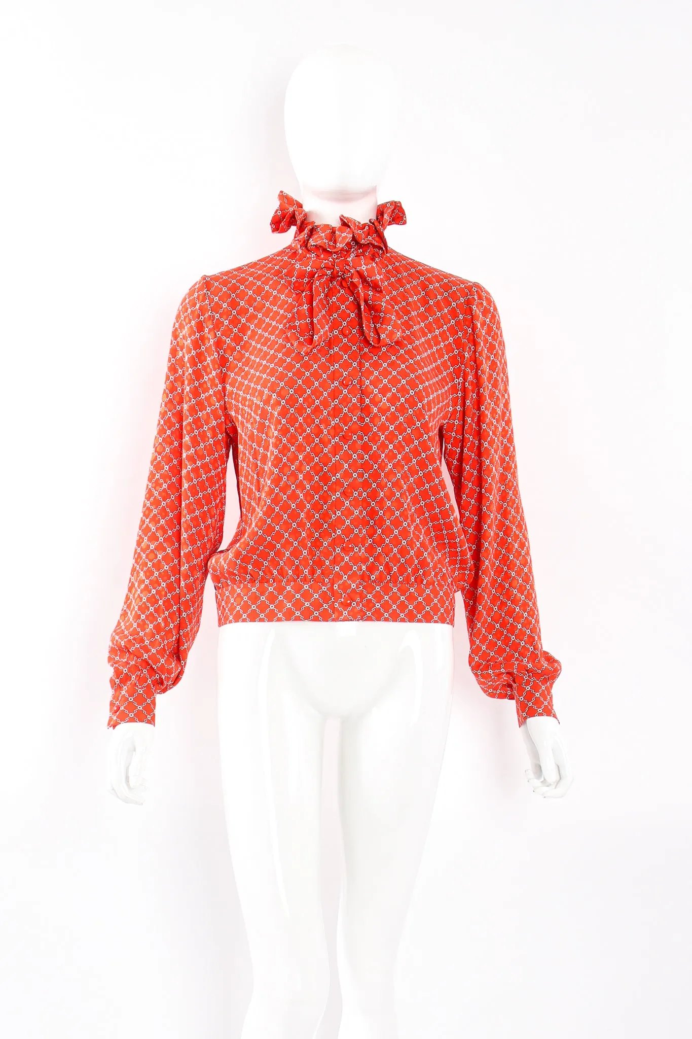 Ruffle Collar Silk Blouse