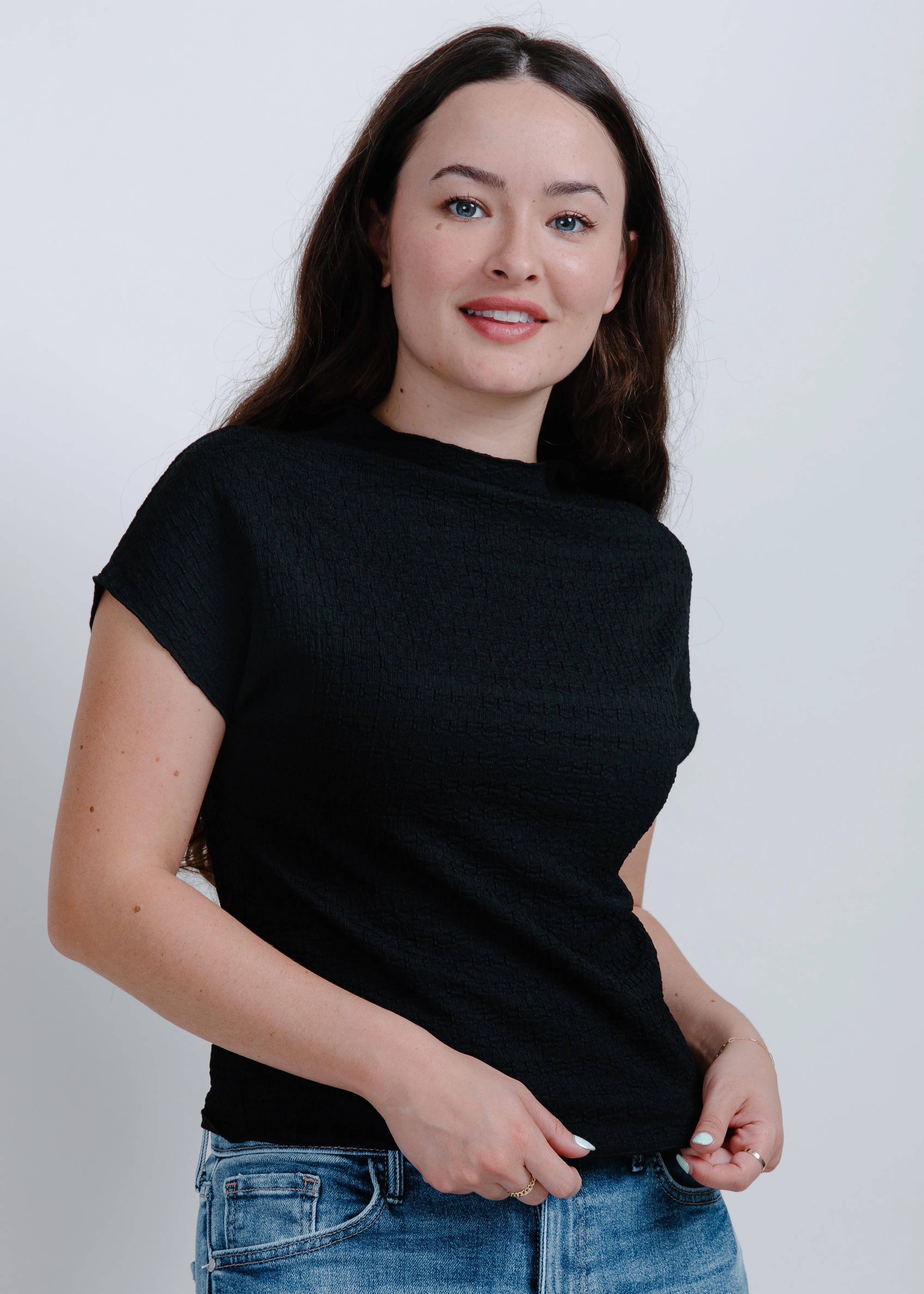 Rylee Mock Neck Top - Black