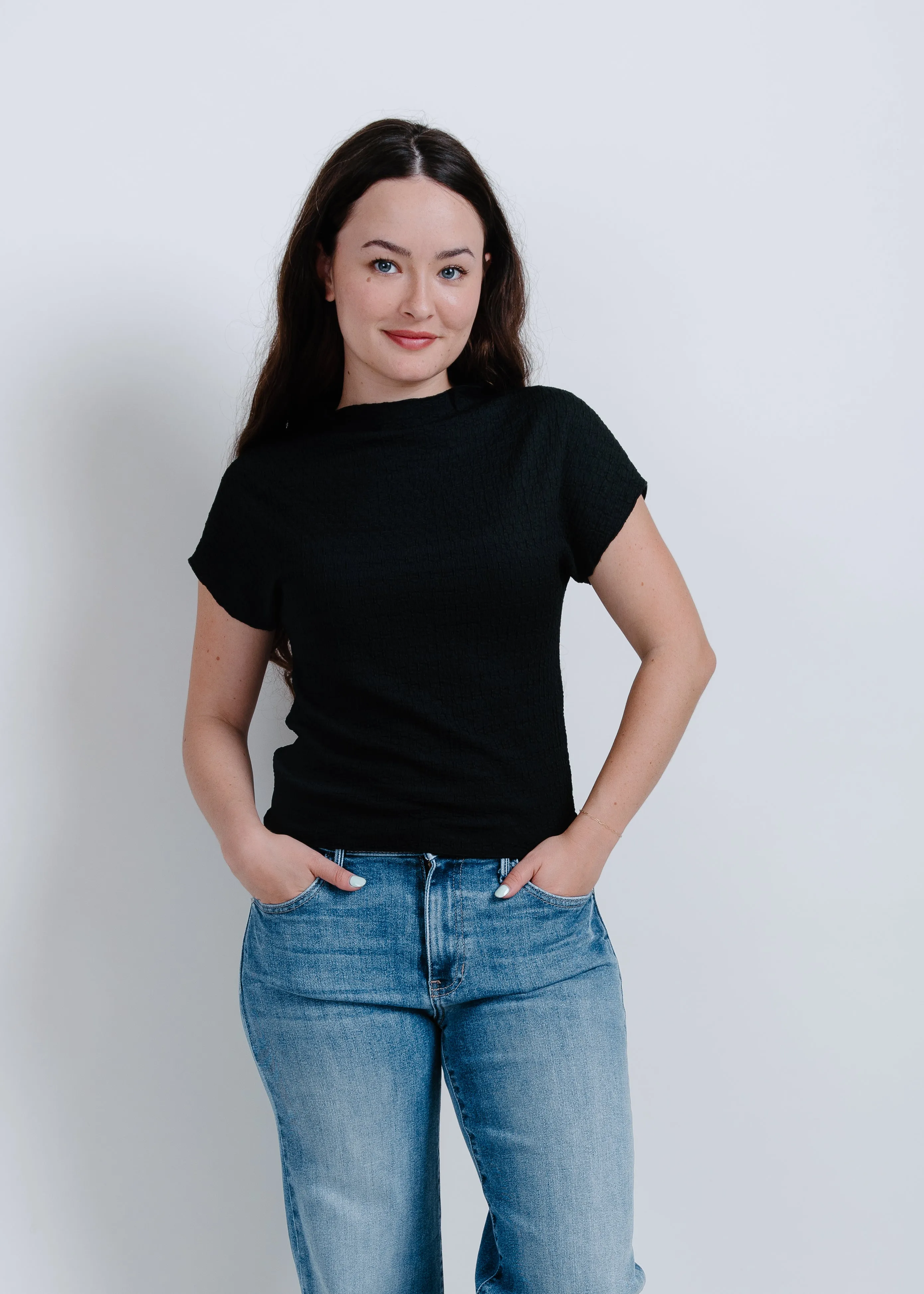 Rylee Mock Neck Top - Black