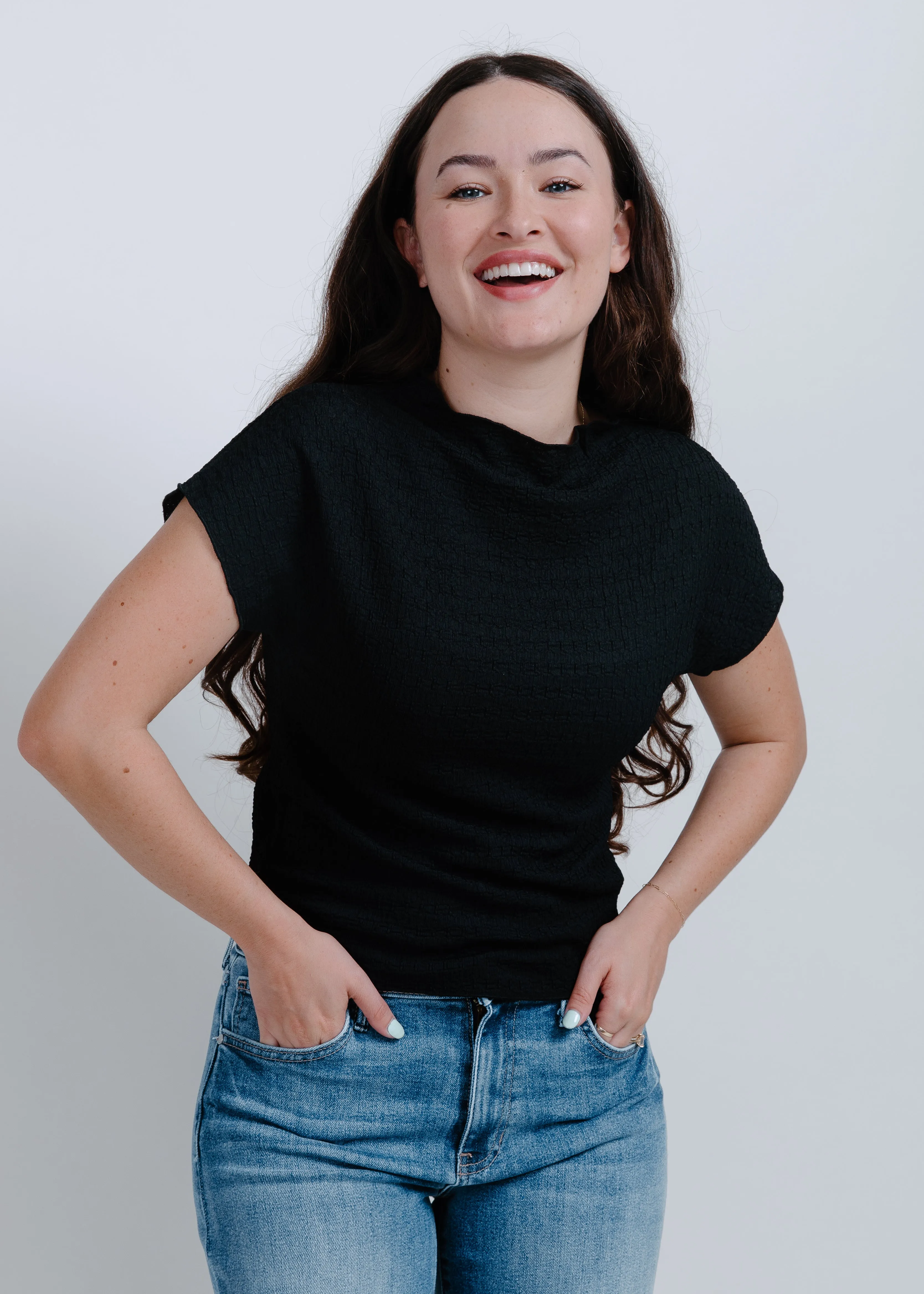 Rylee Mock Neck Top - Black