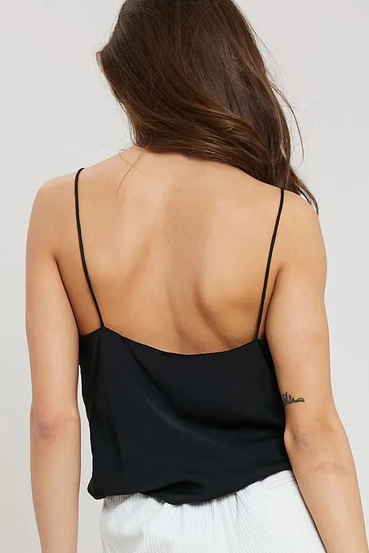 SADIE BUTTONDOWN CAMI BLACK