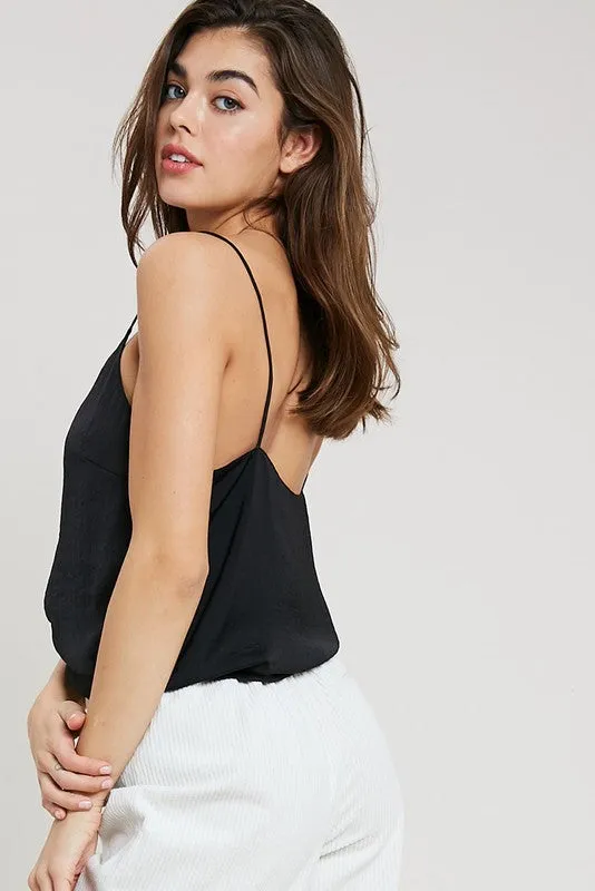 SADIE BUTTONDOWN CAMI BLACK