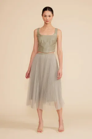 Sage Sharlene Pleated Tulle Skirt