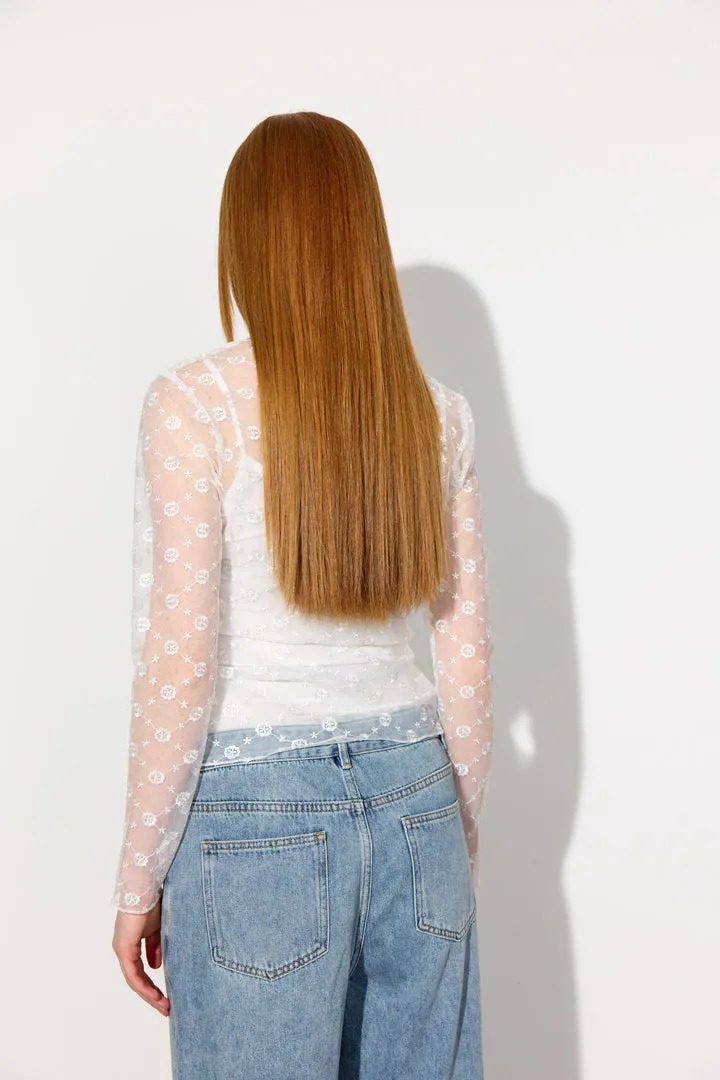 Sammy Mesh Blouse - White