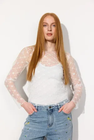Sammy Mesh Blouse - White