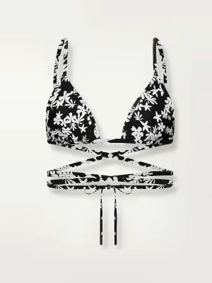 Sea Floral Wrap Triangle Top