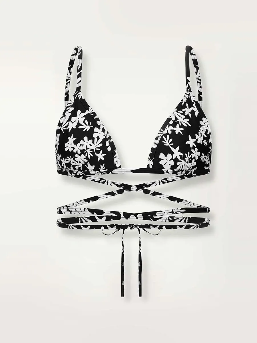 Sea Floral Wrap Triangle Top