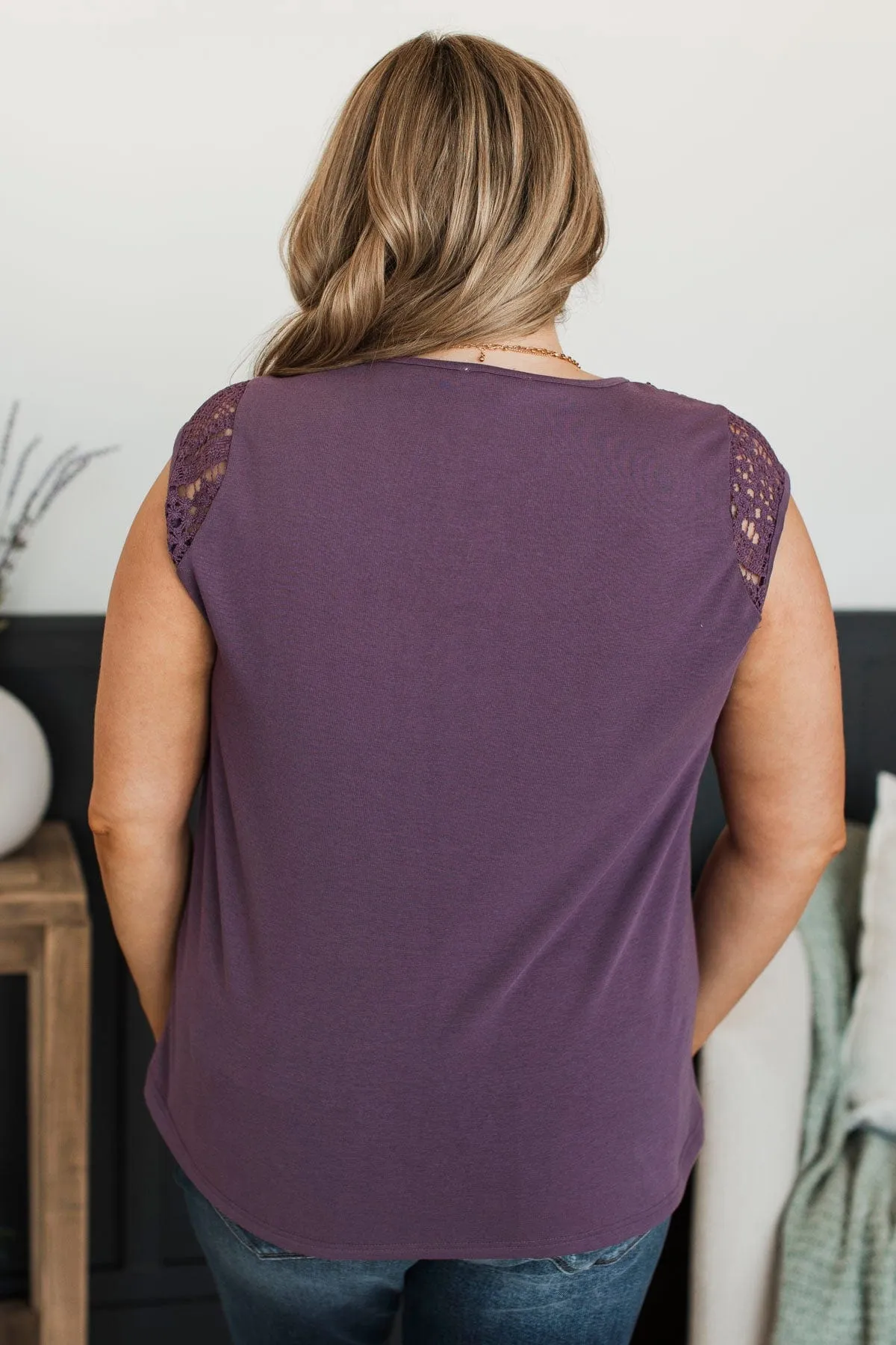 Searching For Truth Cap Sleeve Top- Dark Lavender