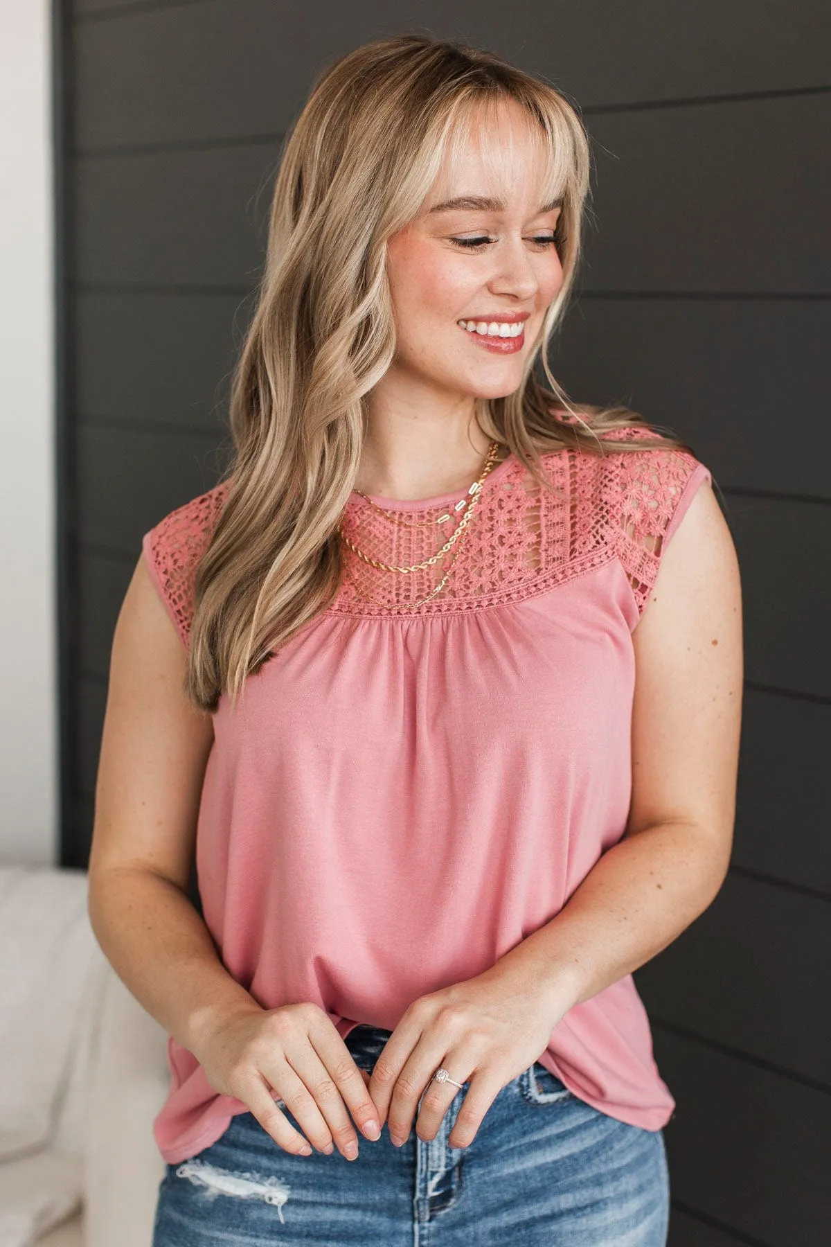 Searching For Truth Cap Sleeve Top- Pink