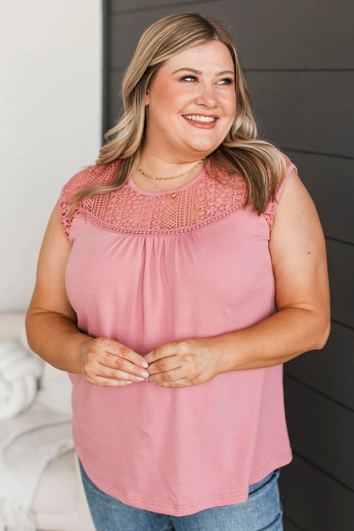 Searching For Truth Cap Sleeve Top- Pink