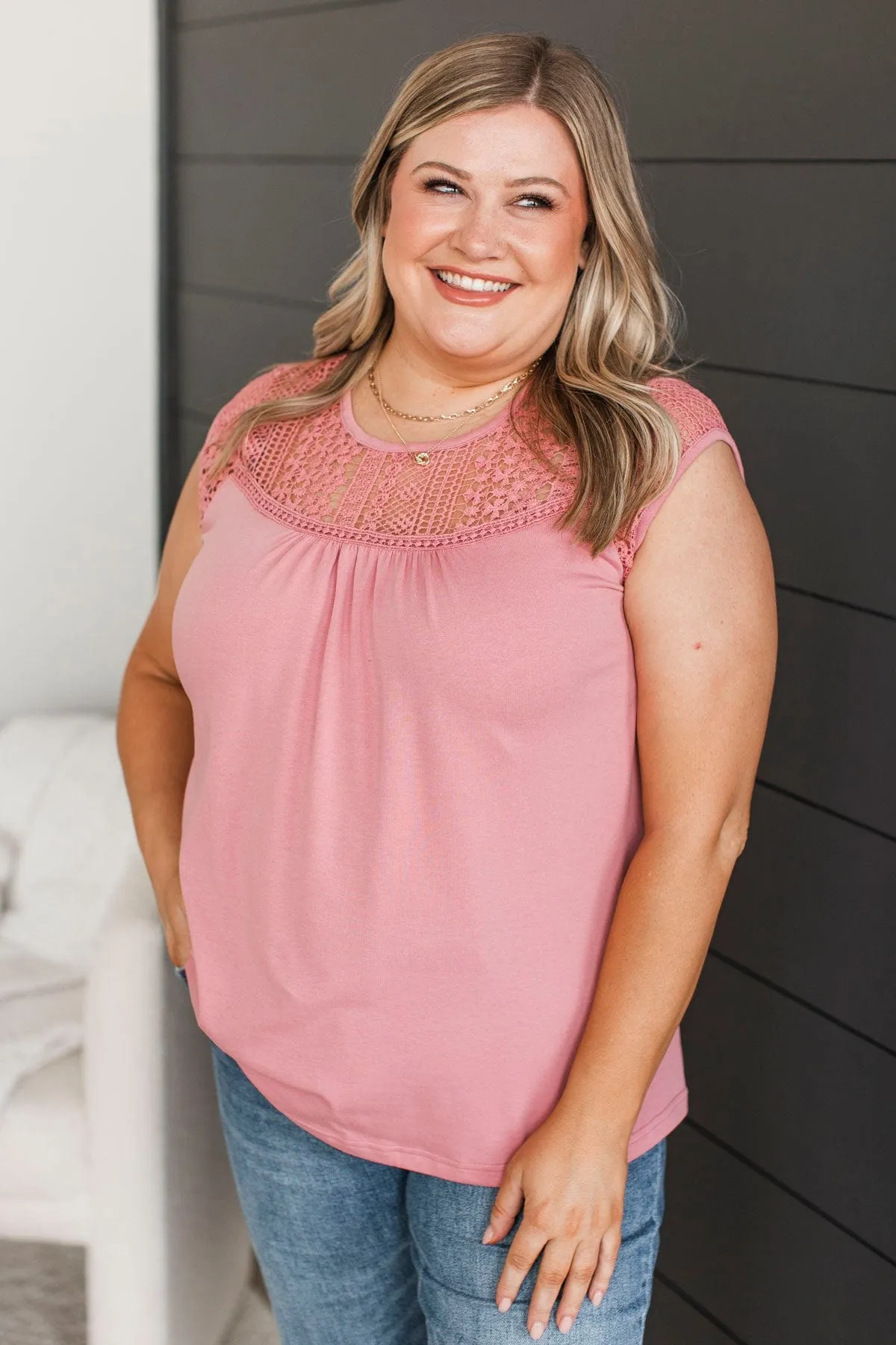 Searching For Truth Cap Sleeve Top- Pink
