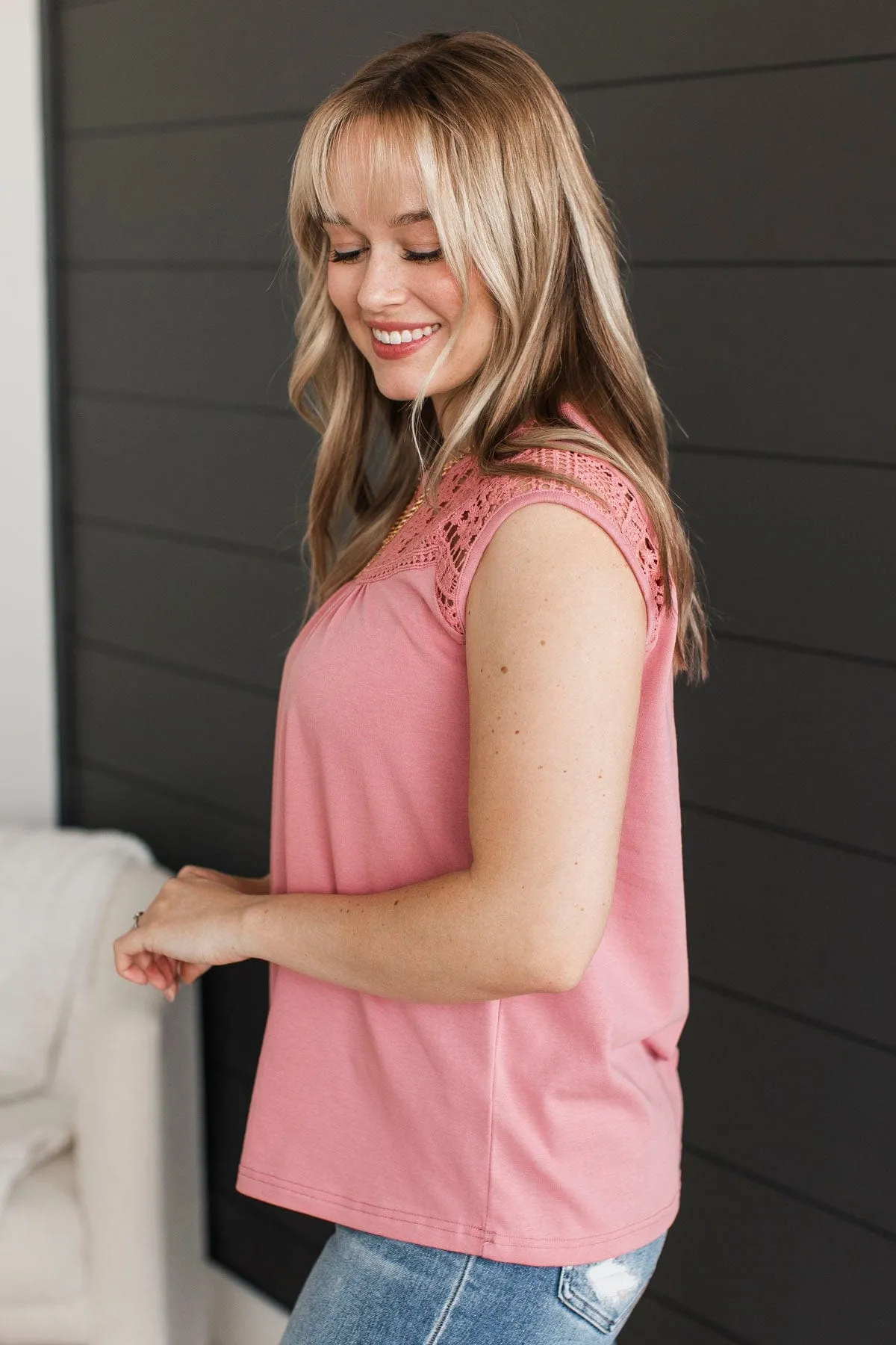Searching For Truth Cap Sleeve Top- Pink