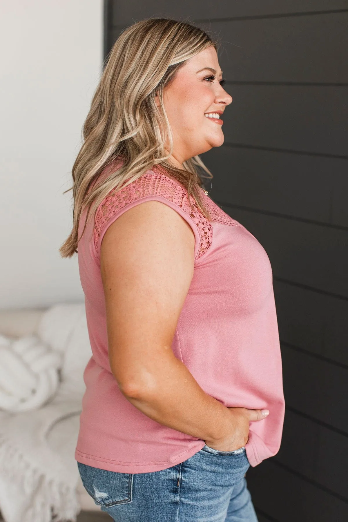 Searching For Truth Cap Sleeve Top- Pink