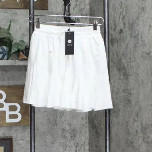 Seta Apparel Womens Element Pleated Mini Skirt White 2XS