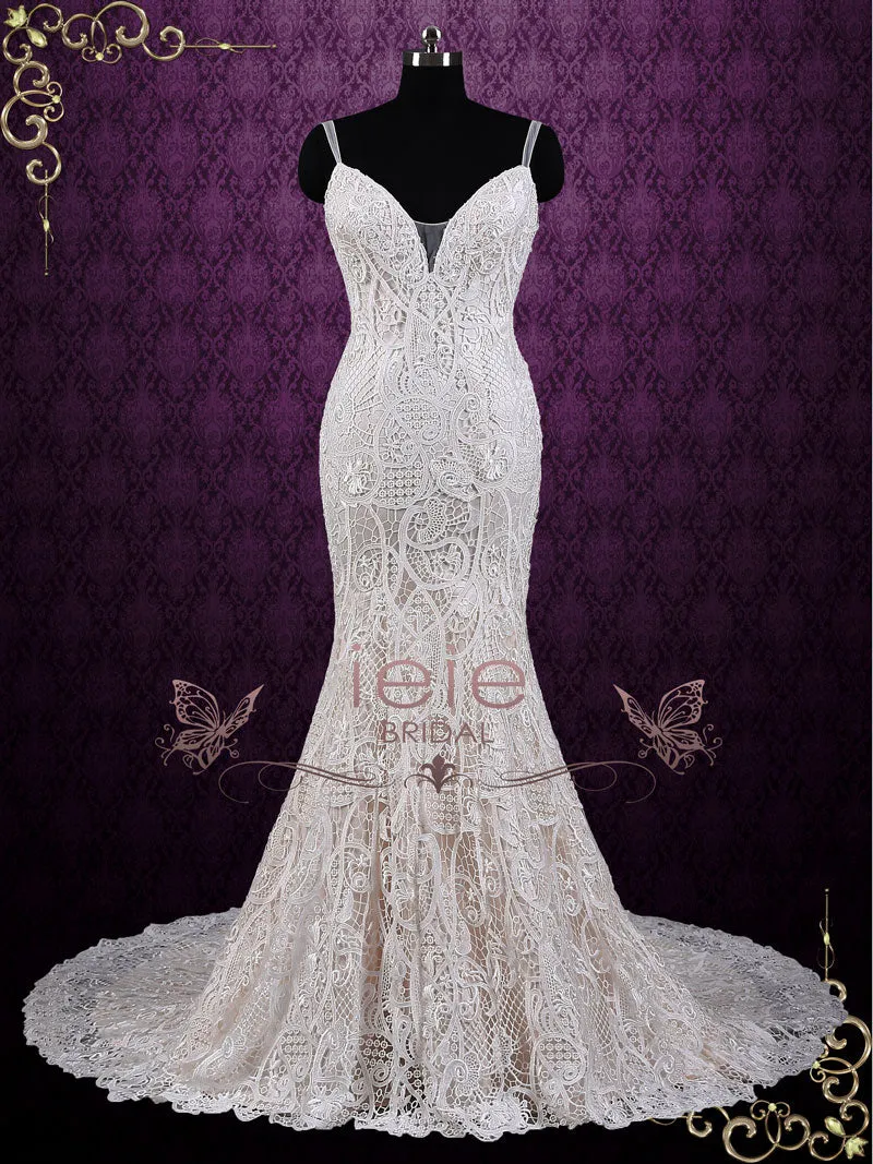 Sexy Mermaid Lace Wedding Dress with Open Back | Zoya