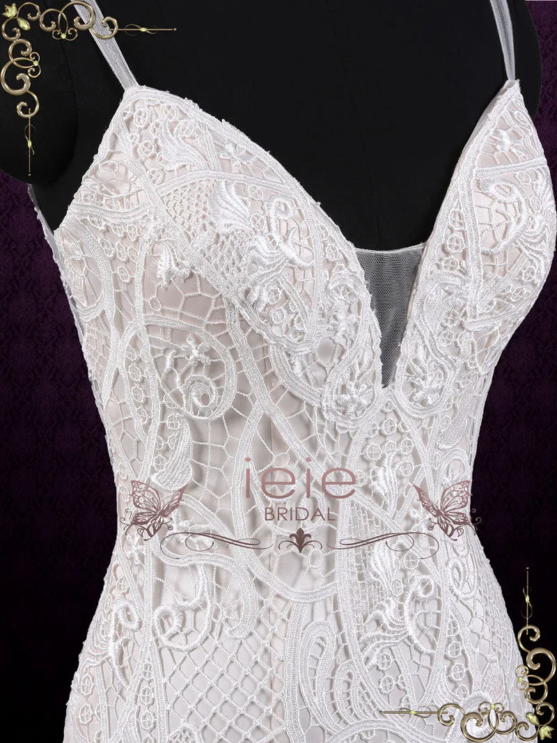 Sexy Mermaid Lace Wedding Dress with Open Back | Zoya