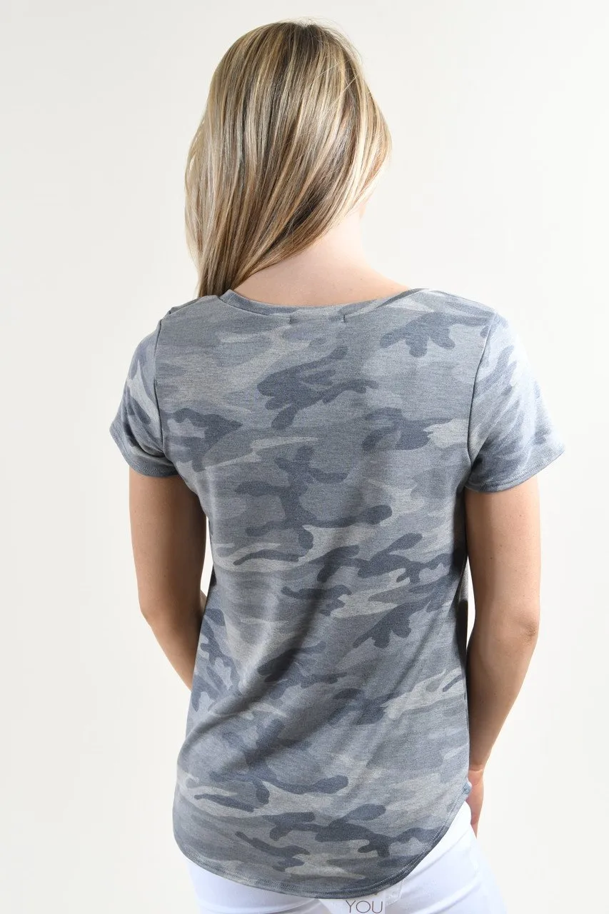 Short Sleeve Camo Top