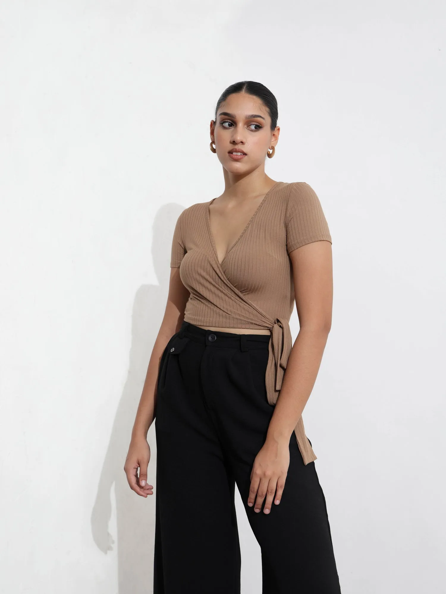 Short Sleeve Wrap Top