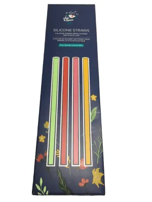 Silicone Straws W/Case & Brush Cleaner (011)