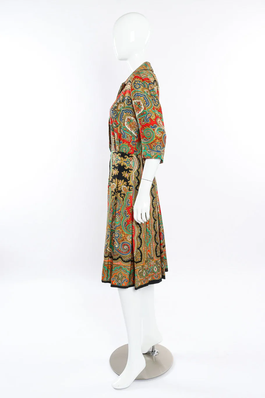 Silk Paisley Shirt Dress