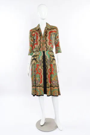 Silk Paisley Shirt Dress