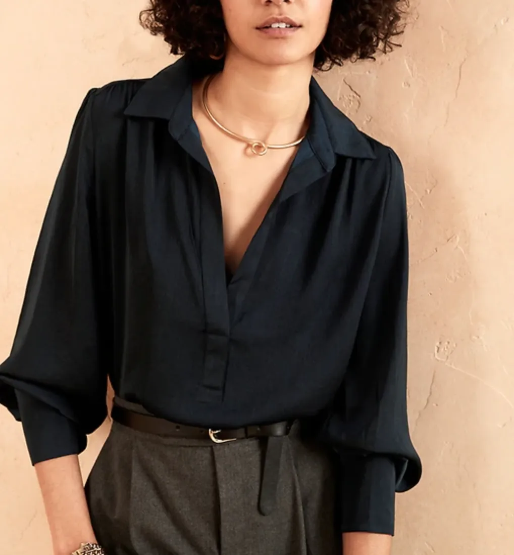 Silky Collar Blouse