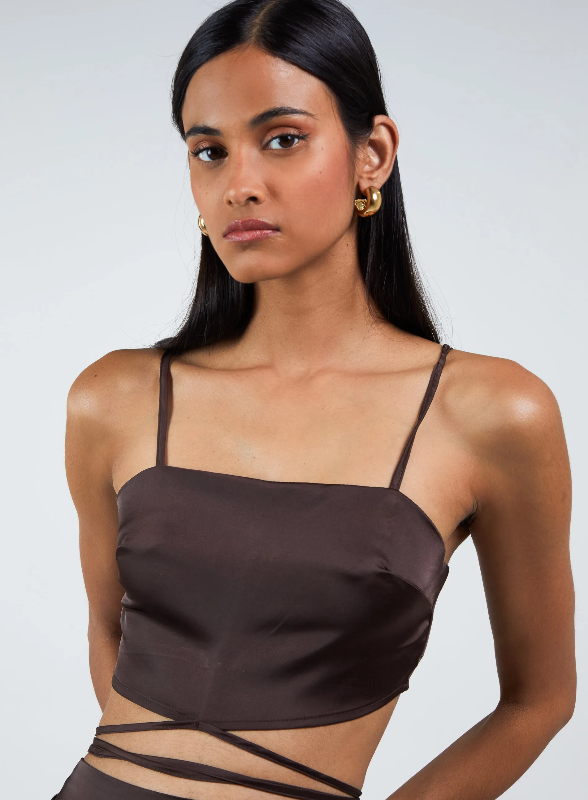 Silky Tie Wrap Cami Top