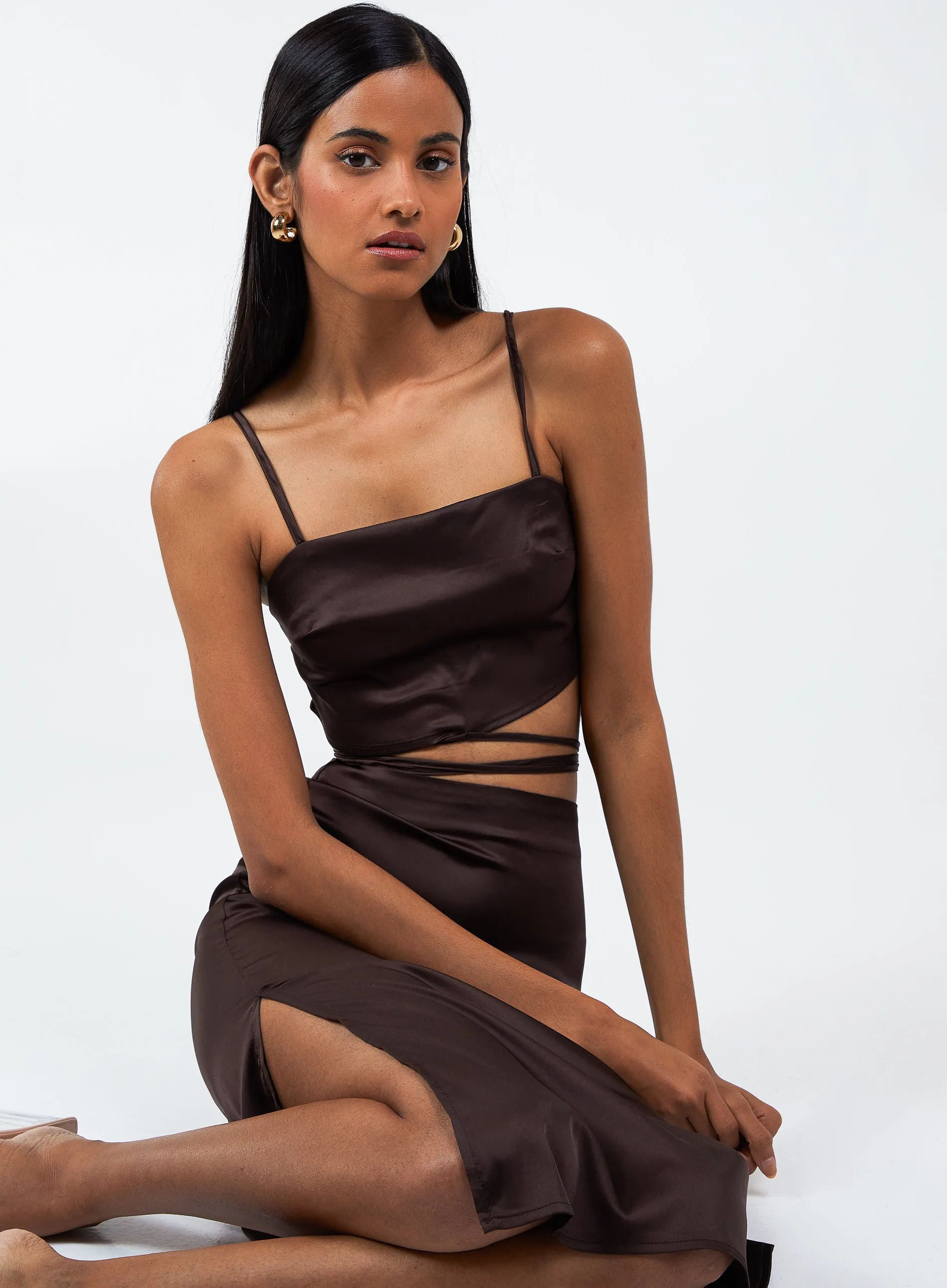 Silky Tie Wrap Cami Top
