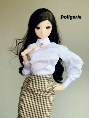 Silky White Librarian Blouse