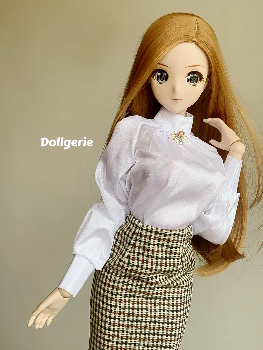 Silky White Librarian Blouse
