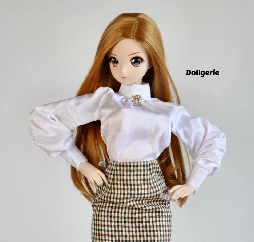 Silky White Librarian Blouse