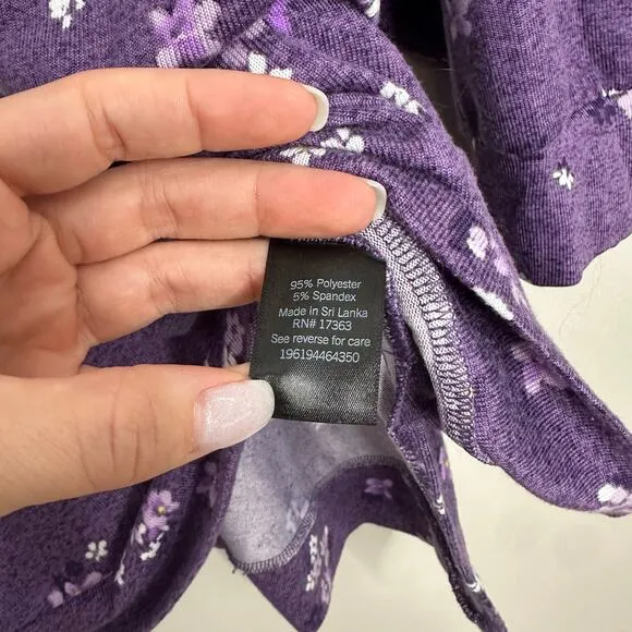 Simply Vera by Vera Wang 2 piece Purple Floral PJ Set XXL
