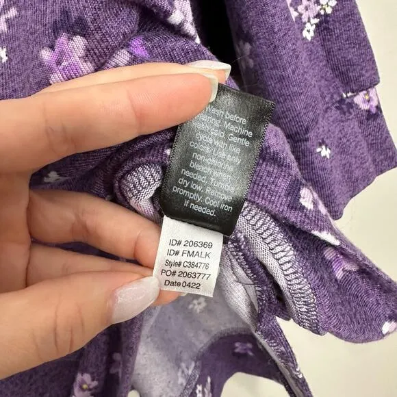 Simply Vera by Vera Wang 2 piece Purple Floral PJ Set XXL